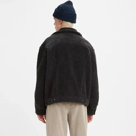 Levi Men's Cozy Vintage Relaxed Fit SherpaTrucker Jacket in Grey.   Sz: 2XL - Picture 3 of 14